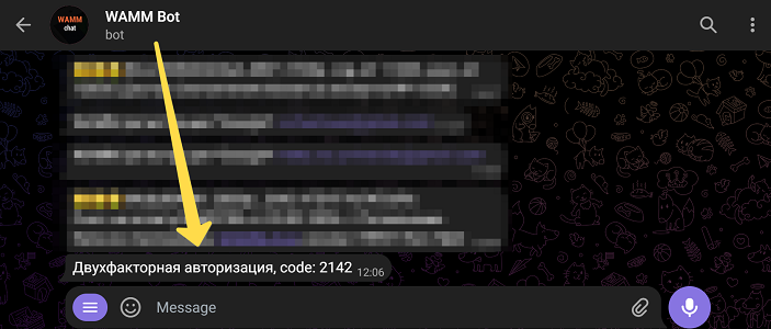 wamm chat 2fa code